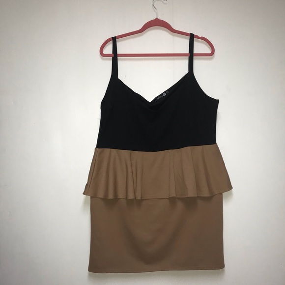 Boohoo Plus Dresses & Skirts - Black & Brown Boohoo Tank Frill Dress